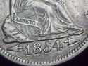 1854 Strong AU DETAILS SEATED LIBERTY QUARTER DOLL