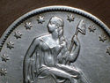 1863 S SILVER SEATED LIBERTY HALF DOLLAR Strong AU