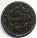 1809/6 1809 over 6 Repunched 9 HALF CENT Classic H