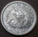 1853 P SILVER SEATED LIBERTY QUARTER DOLLAR with R