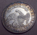 1830 AU DETAILS!!! CAPPED BUST SILVER HALF DOLLAR 