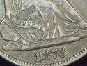 1876 CC SILVER SEATED LIBERTY HALF DOLLAR Nice AU 