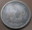 1842 SEATED LIBERTY SILVER DOLLAR strong XF Detail