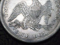 1841 SEATED LIBERTY SILVER DOLLAR with AU Detail A