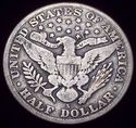 1915 - S SILVER BARBER HALF DOLLAR US Coin RARE Da