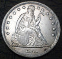 1841 SEATED LIBERTY SILVER DOLLAR with AU Detail A