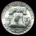 1954 - D BU SILVER FRANKLIN HALF DOLLAR - Close FB