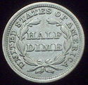 1853 Seated Liberty HALF DIME SILVER - AU Detail G