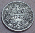 1856 Seated Liberty Dime AU Silver BEAUTIFUL ALL O