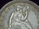 1856 Strong AU DETAILS SEATED LIBERTY QUARTER DOLL