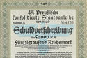 1940 NAZI BLUE EAGLE WAR BOND RARE 50,000 Reichsma