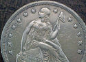 1841 SEATED LIBERTY SILVER DOLLAR with AU Detail A