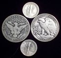 Starter Set of Old US SILVER Coins Barber WL Half 