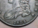 1834 AU CAPPED BUST SILVER HALF DOLLAR O-111 R1 50