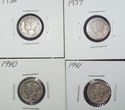 Set of 7 SILVER MERCURY DIMES All Dif Dates 1917 -