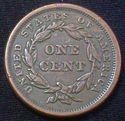 1843 BRAIDED HAIR CORONET LARGE CENT in Very Stron