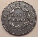 1826 HALF CENT Classic Head Strong XF+/ AU Brown O