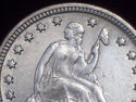 1891 UNC DETAILS SEATED LIBERTY QUARTER DOLLAR SIL