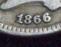 1866 3 THREE CENT PIECE *REPUNCHED 6 DATE VARIETY*