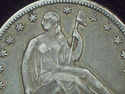 1876 CC SILVER SEATED LIBERTY HALF DOLLAR Nice AU 