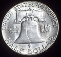 1951 - S BU SILVER FRANKLIN HALF DOLLAR Close FBL 