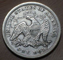 1871 SEATED LIBERTY SILVER DOLLAR strong XF Detail