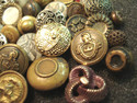 (#368) Lot of 74 Old Antique Vintage Metal Buttons