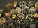 (#368) Lot of 74 Old Antique Vintage Metal Buttons