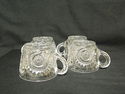 Four Clear Pressed Glass Punch Snack Lunch Set Cup