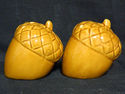 Brown Acorn Figural Novelty Glazed Ceramic Salt Pe