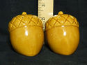 Brown Acorn Figural Novelty Glazed Ceramic Salt Pe