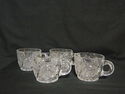 Four Clear Pressed Glass Punch Snack Lunch Set Cup