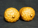 Brown Acorn Figural Novelty Glazed Ceramic Salt Pe