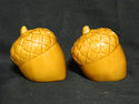 Brown Acorn Figural Novelty Glazed Ceramic Salt Pe