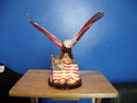 Lighted American Eagle w/Flag statue