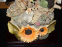 Lighted American Eagle feeding baby statue