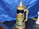 Lidded Musicial German stein 14"