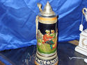 Lidded Musicial German stein 14"