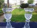 Vintage Crystal Etched Glass Candlesticks MINT CON