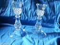 Vintage Crystal Etched Glass Candlesticks MINT CON