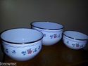 Set of Three Retro Enamelware Nesting Bowls-1950,1