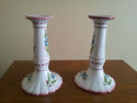 Handpainted Porcelain Candlesticks from Portugal R