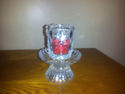 Etched Crystal Glass Votive Candle Holder 