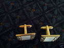 Men's Rectangular Onyx Cufflinks with Gold-Plate a