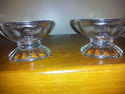 2 Pressed Glass Paneled Optic Cups on Pedastel-Cle