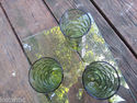 3 Libbey Retro Green With Dots Glass from 1960