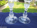 Vintage Crystal Etched Glass Candlesticks MINT CON