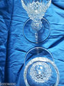 Vintage Crystal Etched Glass Candlesticks MINT CON