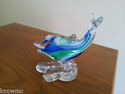  Murano Art Glass Dolphin Blue and Green 4" long x