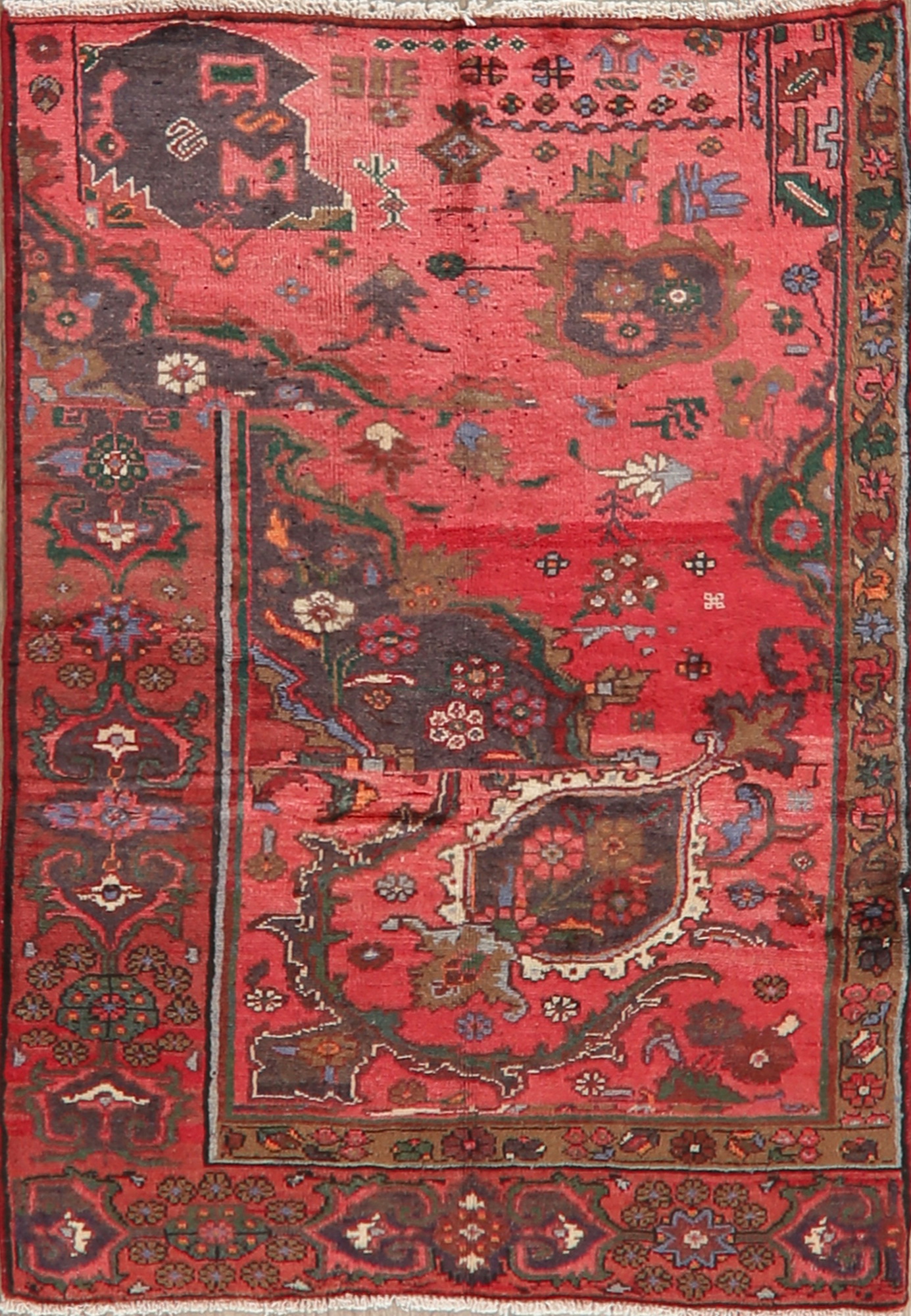 Vintage Geometric Lilihan Oriental Area Rug Wool Hand Knotted